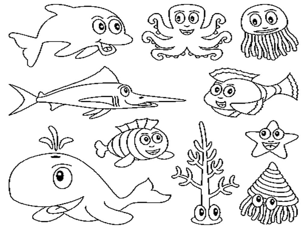 Printable Ocean Animals Coloring Page Free Printable Coloring Pages