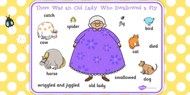 Printable Old Lady Who Swallowed A Fly Activities
