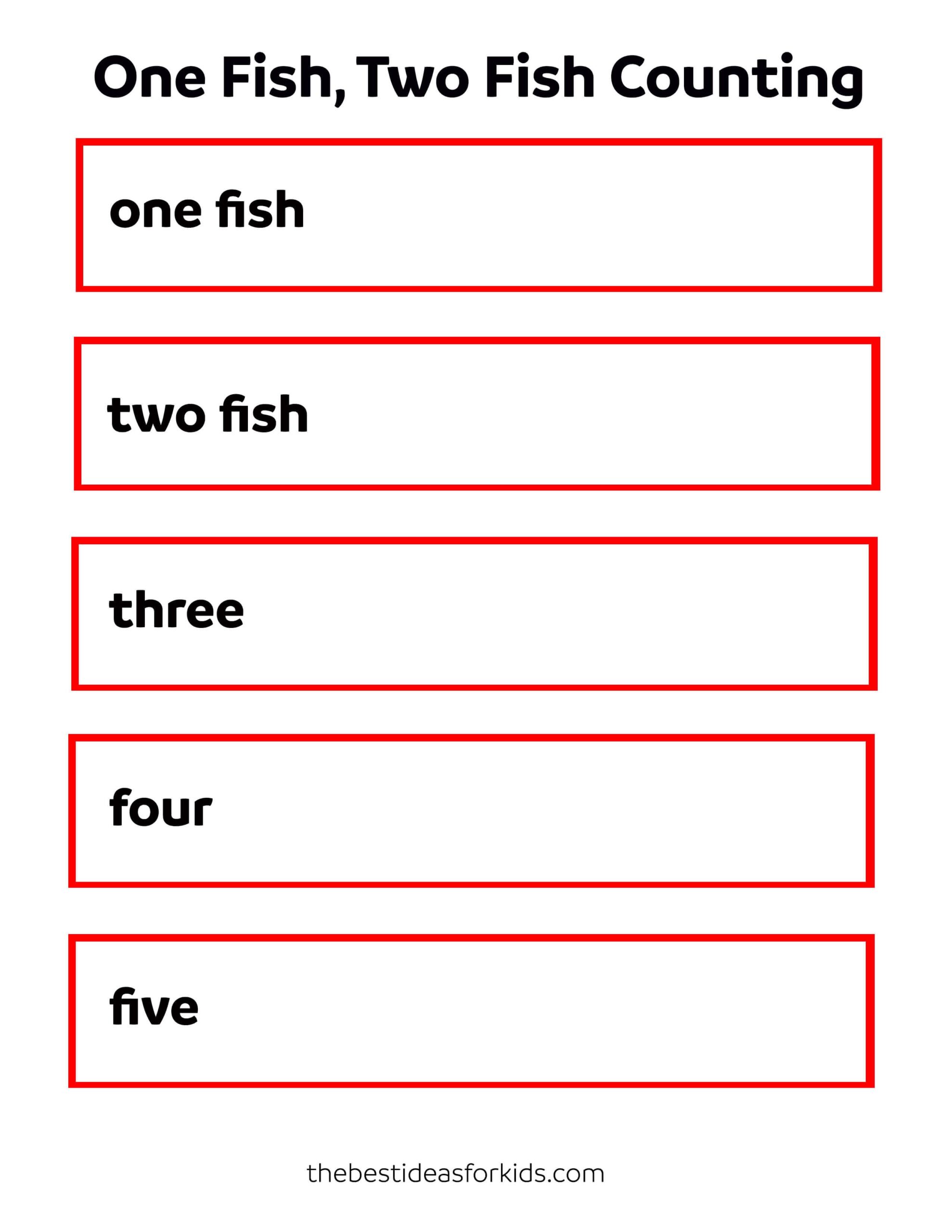 Printable One Fish Two Fish Activities Read Along With Me Explore New