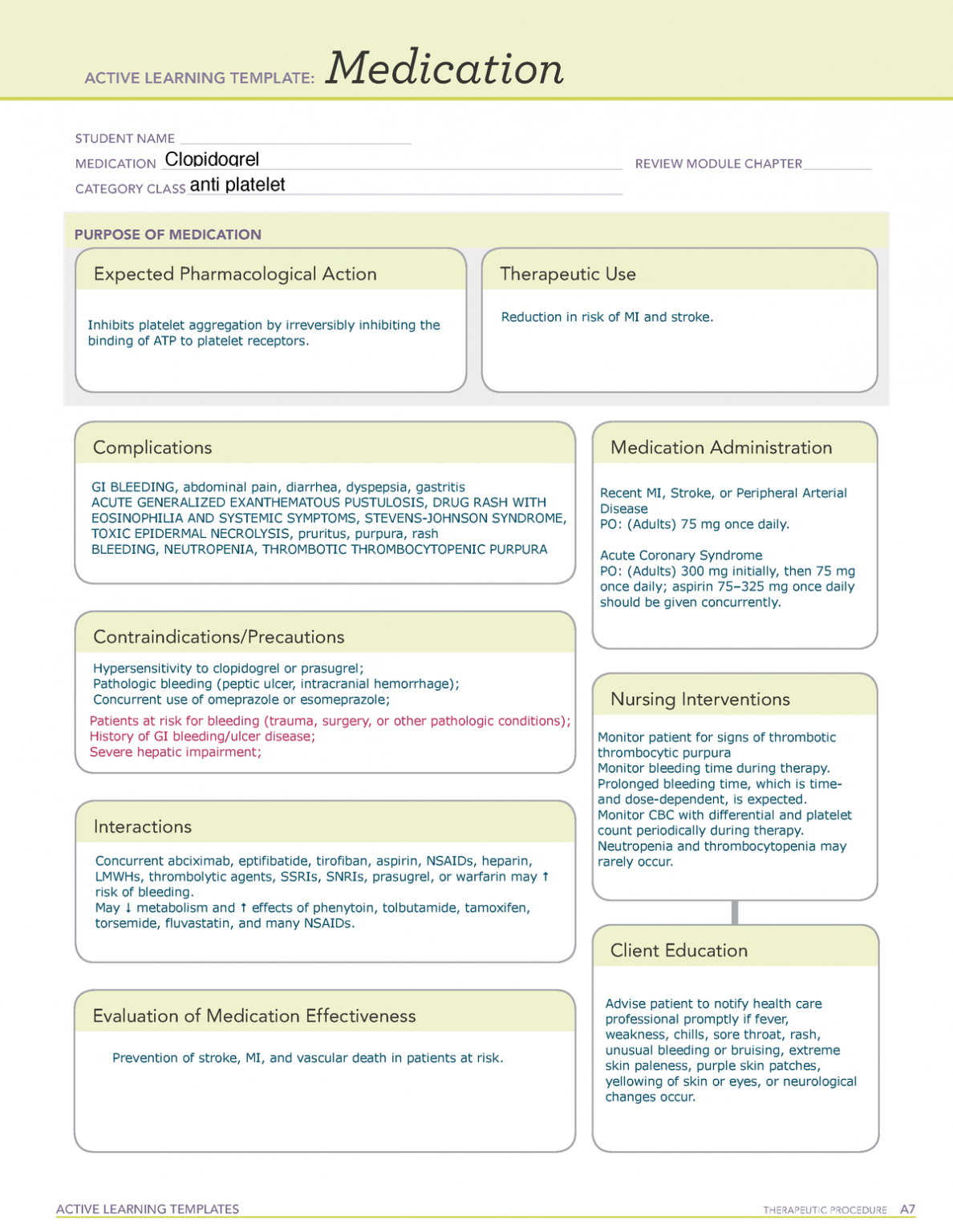 drug card template printable