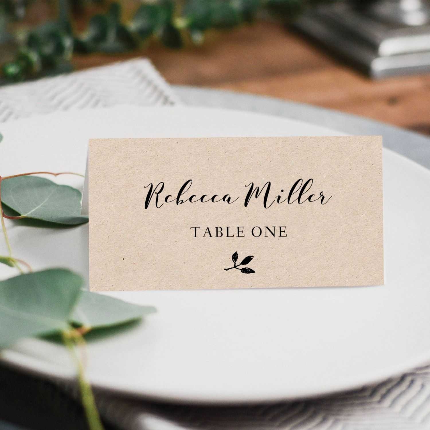 Printable Place Cards Place Card Template Editable Place Pertaining 