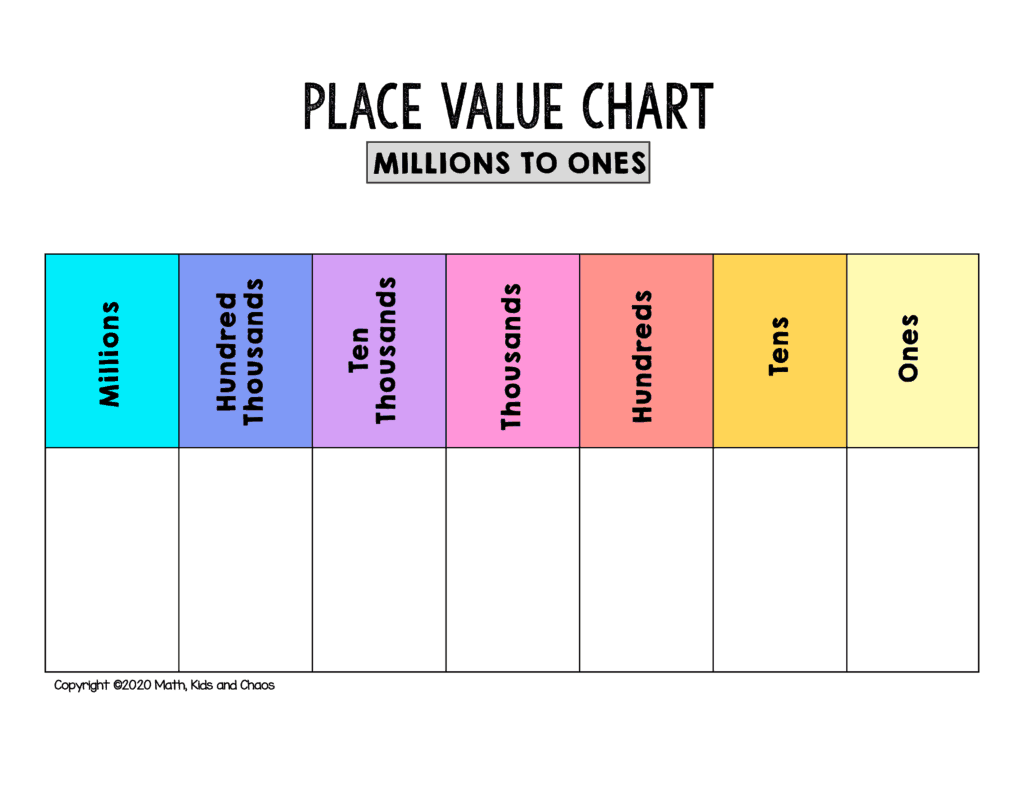 place value printable activities