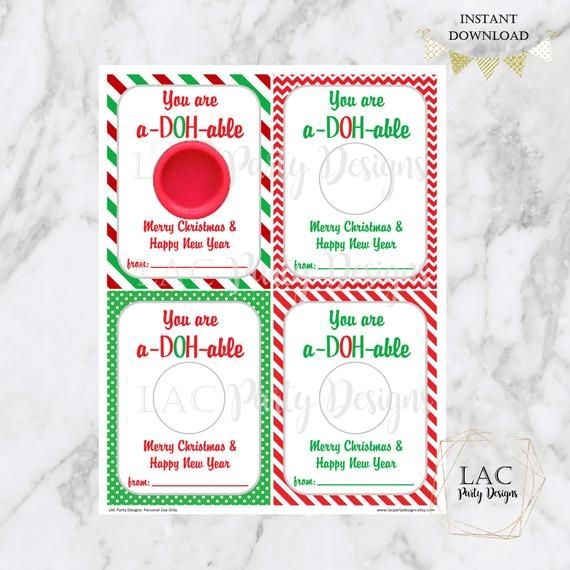 Printable Play Doh Christmas Ornament Card Play Doh Container Holder 
