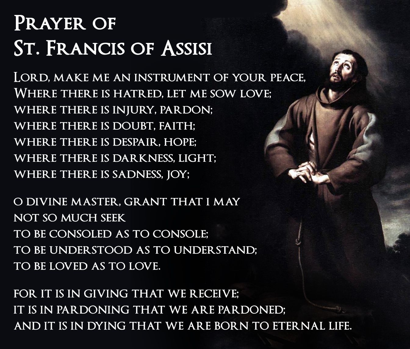 Printable Prayer Of St Francis Of Assisi Printable Calendars AT A GLANCE