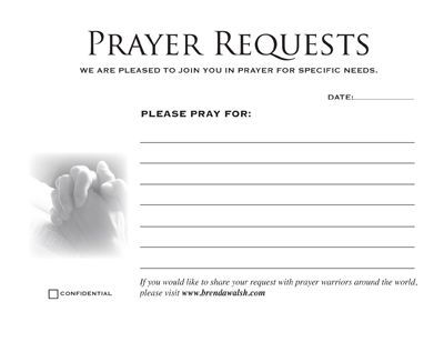 printable prayer request cards template