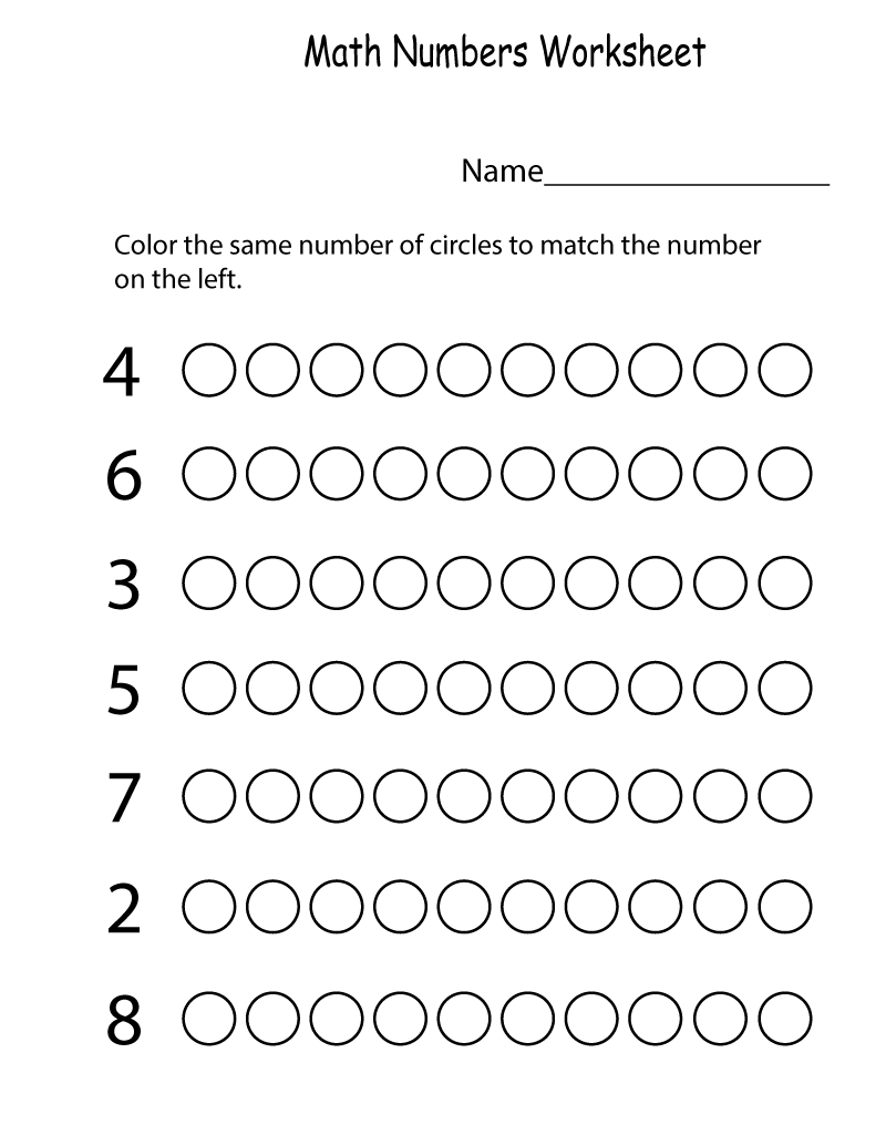 Printable Pre k Worksheet