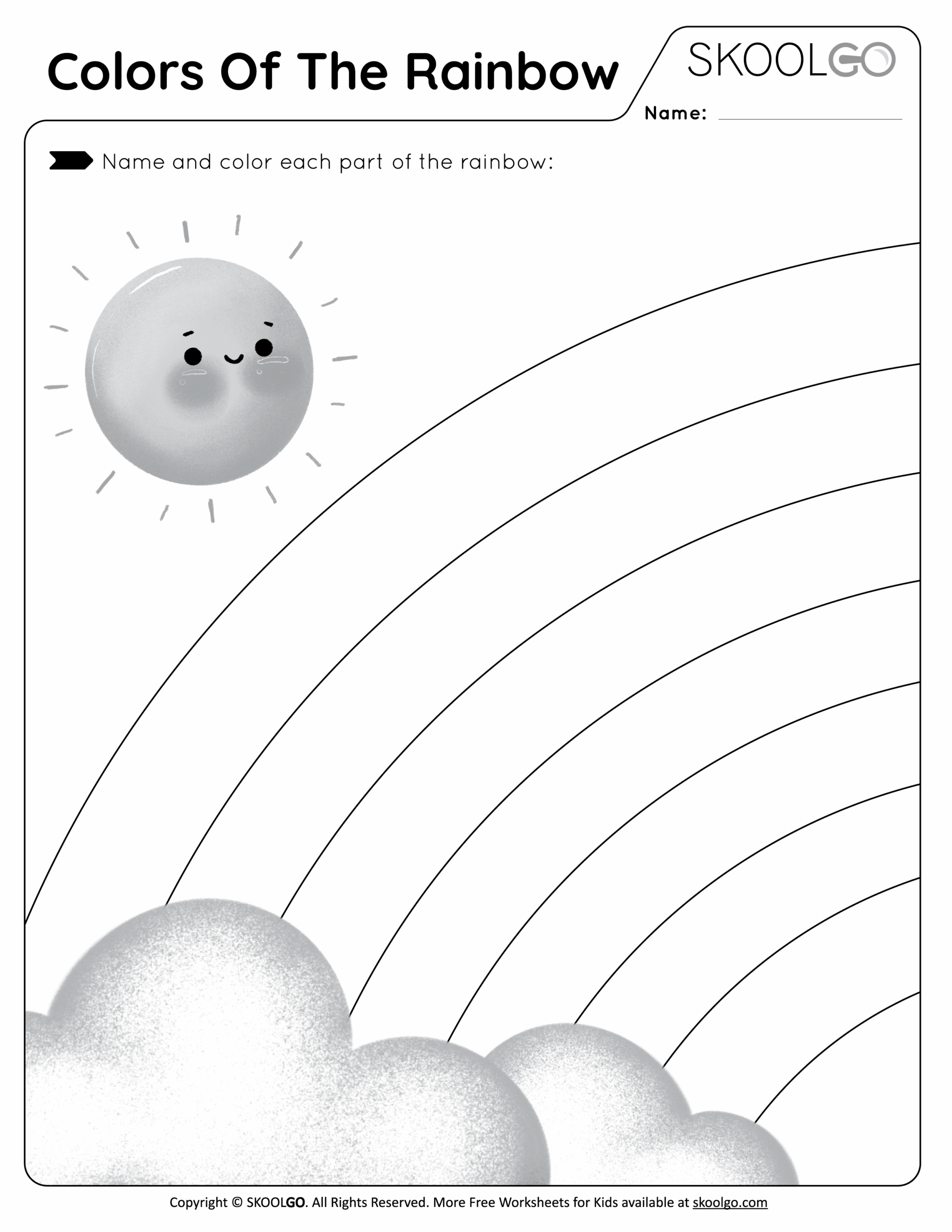 printable pictures of rainbows to color