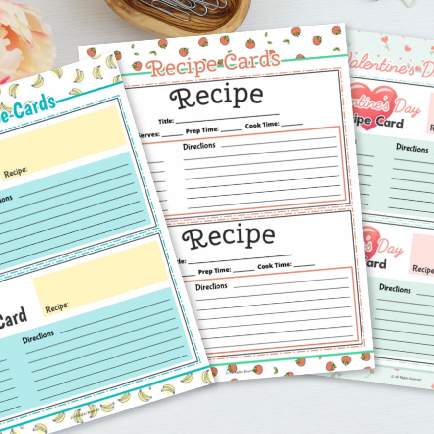 averi templates for 3 x 5 recipie cards free printable