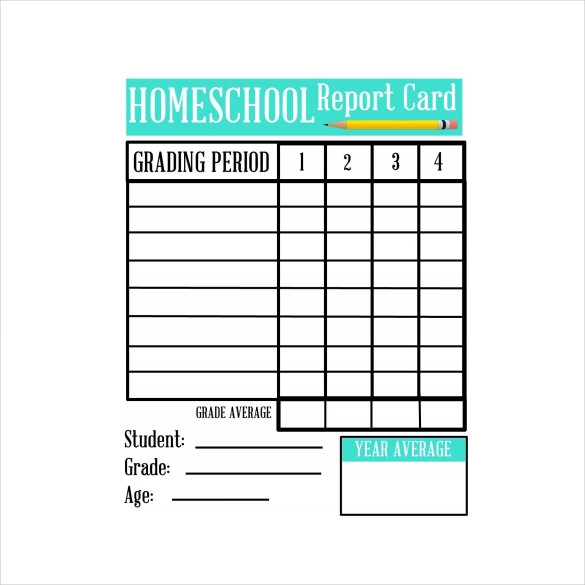 report card template printable