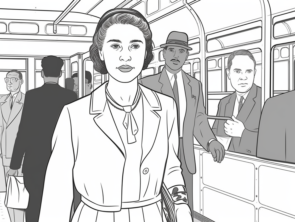 Printable Rosa Parks Coloring Coloring Page