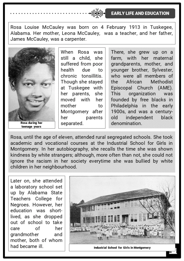 Printable Rosa Parks Facts