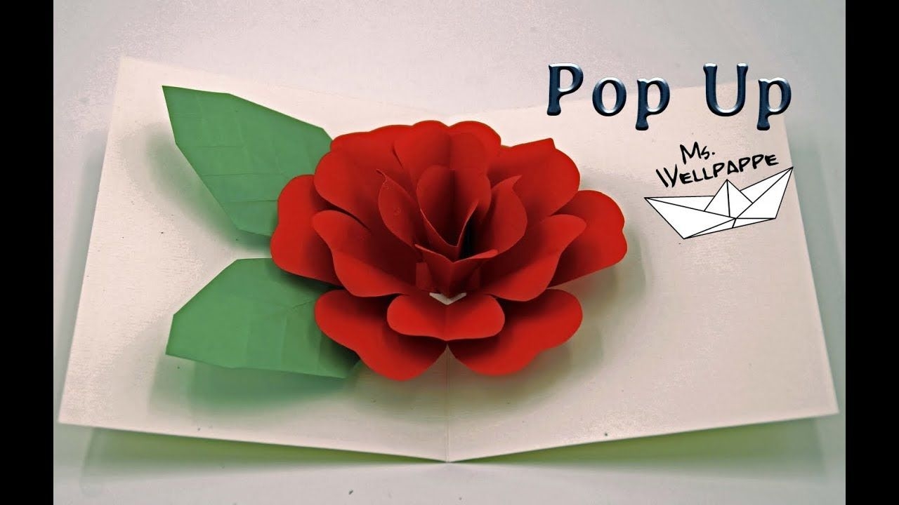 Printable Rose Pop Up Card Template Printable Templates