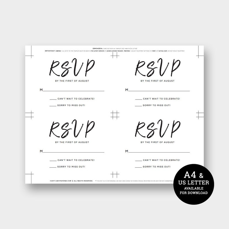 template free printable rsvp cards