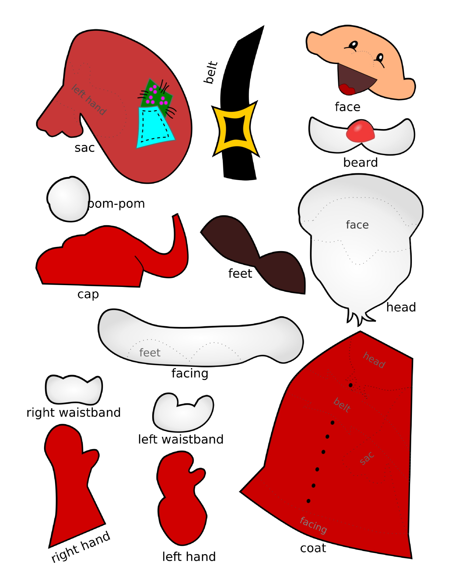 Printable Santa Claus Craft Template Printable Word Searches