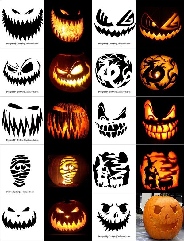 Printable Scary Pumpkin Carving Ideas