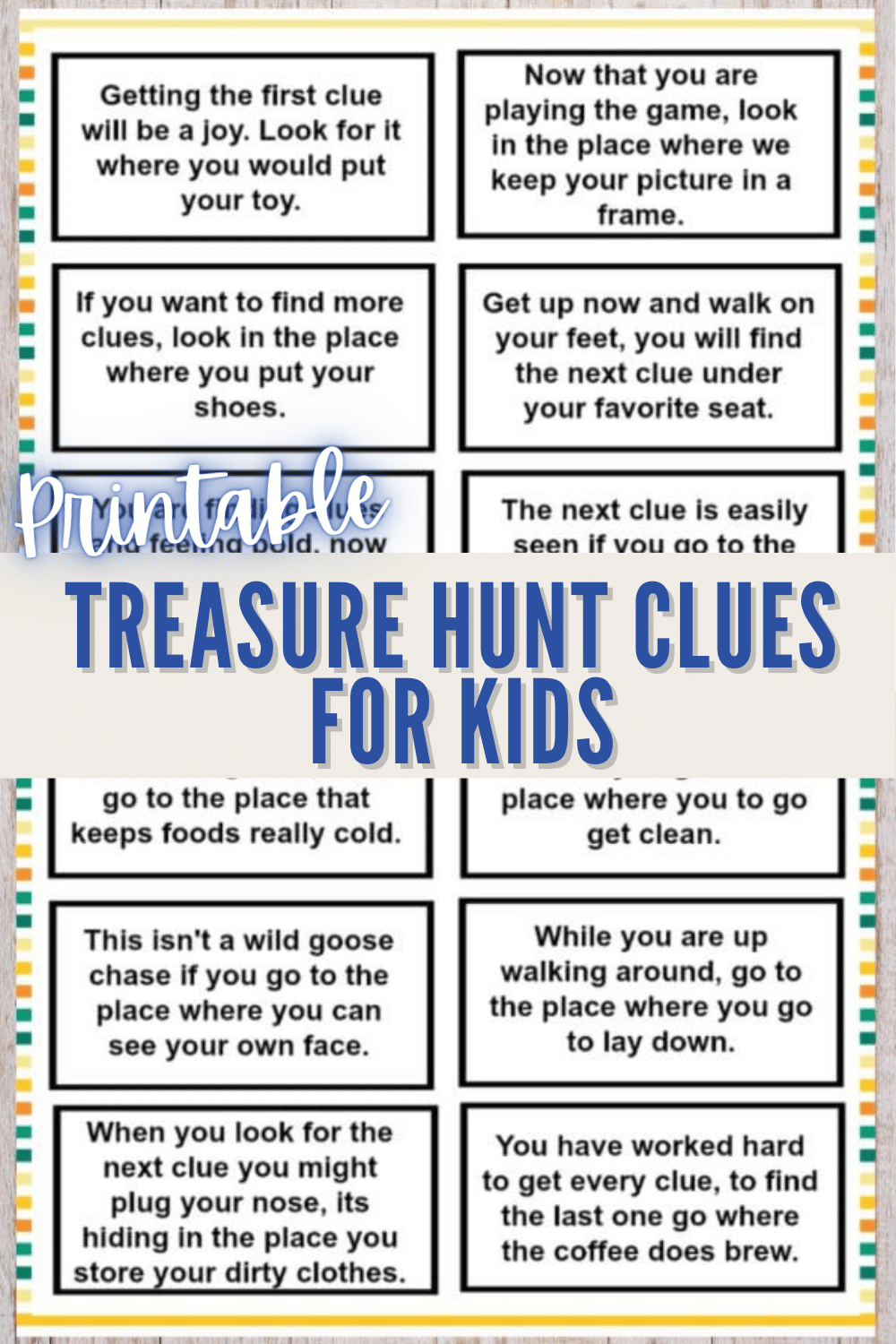 Printable Scavenger Hunt Clues