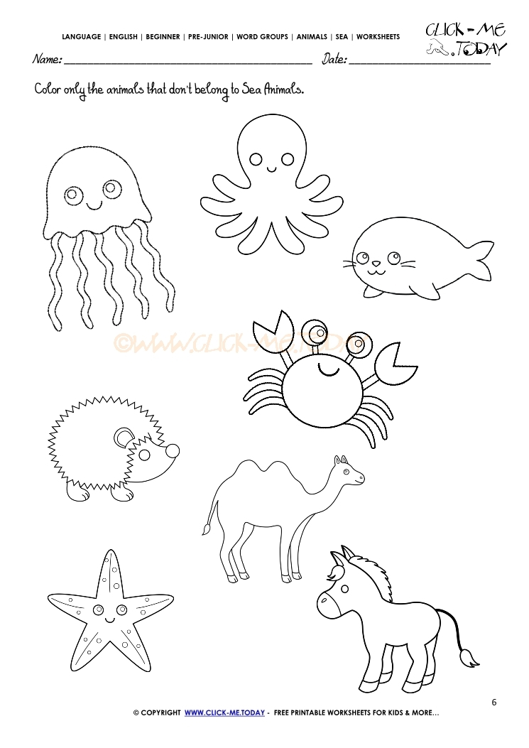 printable pictures of sea animals