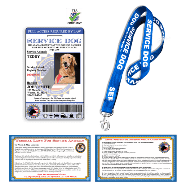 Printable Service Dog Id Card Template Free Download Safetygasm