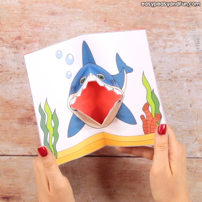 Printable Shark Pop Up Card Template Free Printable Templates