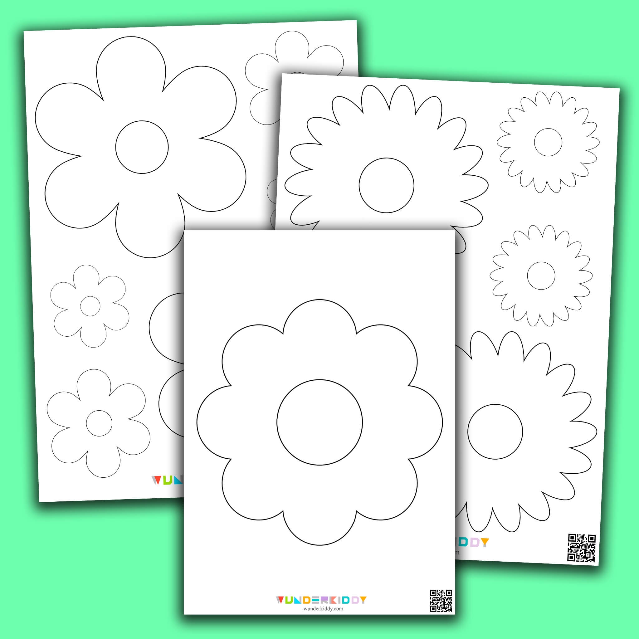 printable flower craft template