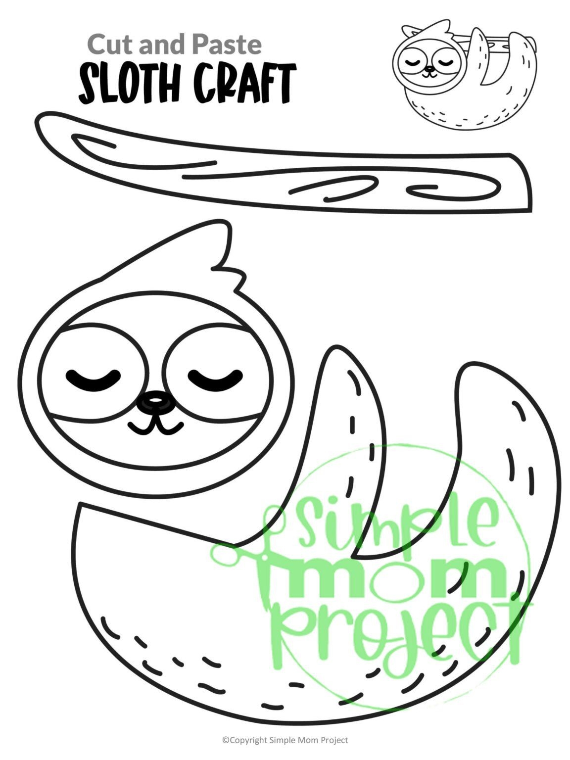 Printable Sloth Craft Template Artofit