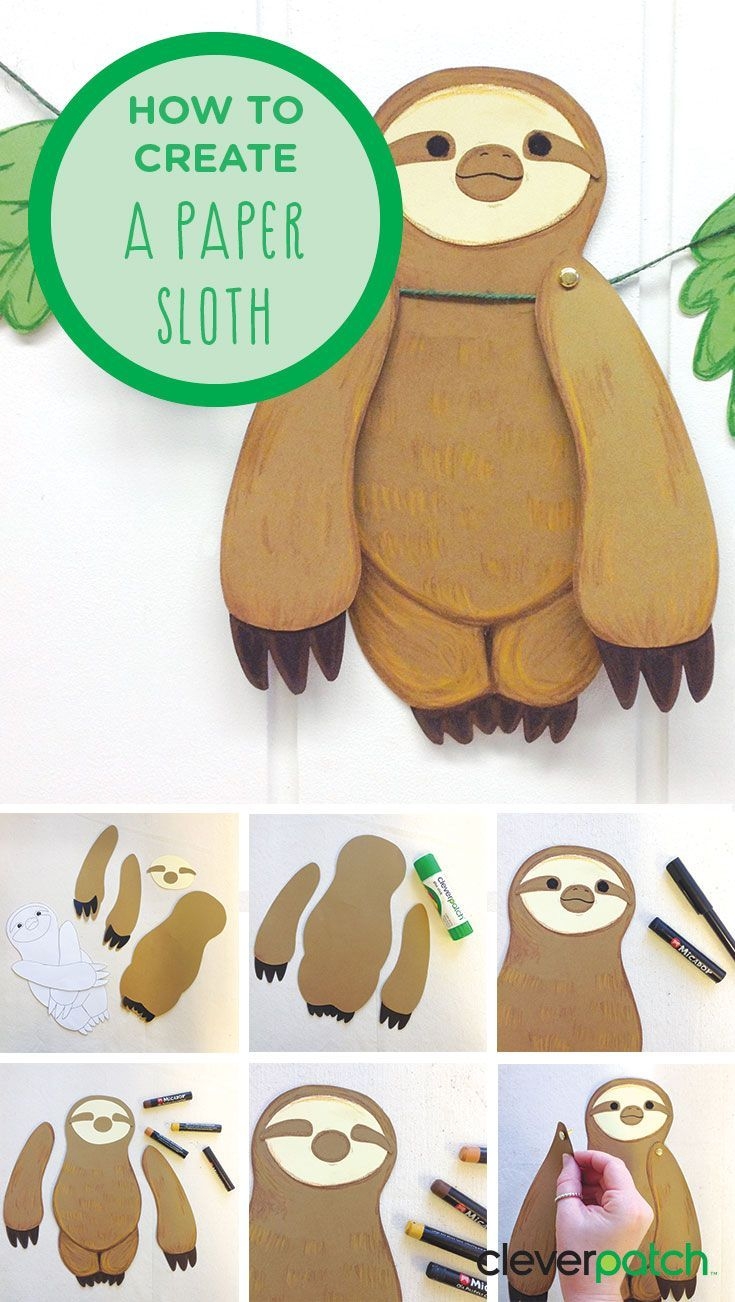 Printable Sloth Craft Template Printable Calendars AT A GLANCE