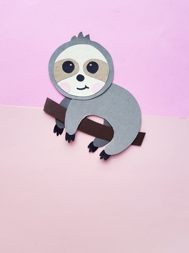 printable sloth craft template