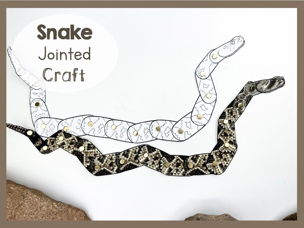 Printable Snake Craft Template Articulated Animal Puppet For Kids 