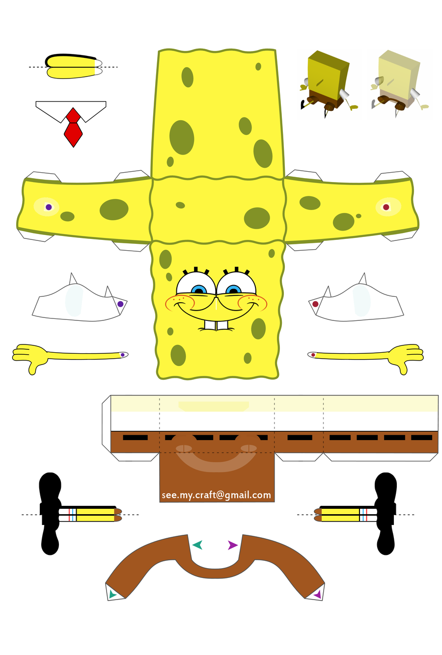 Printable Spongebob Papercraft Printable Papercrafts Printable My XXX 
