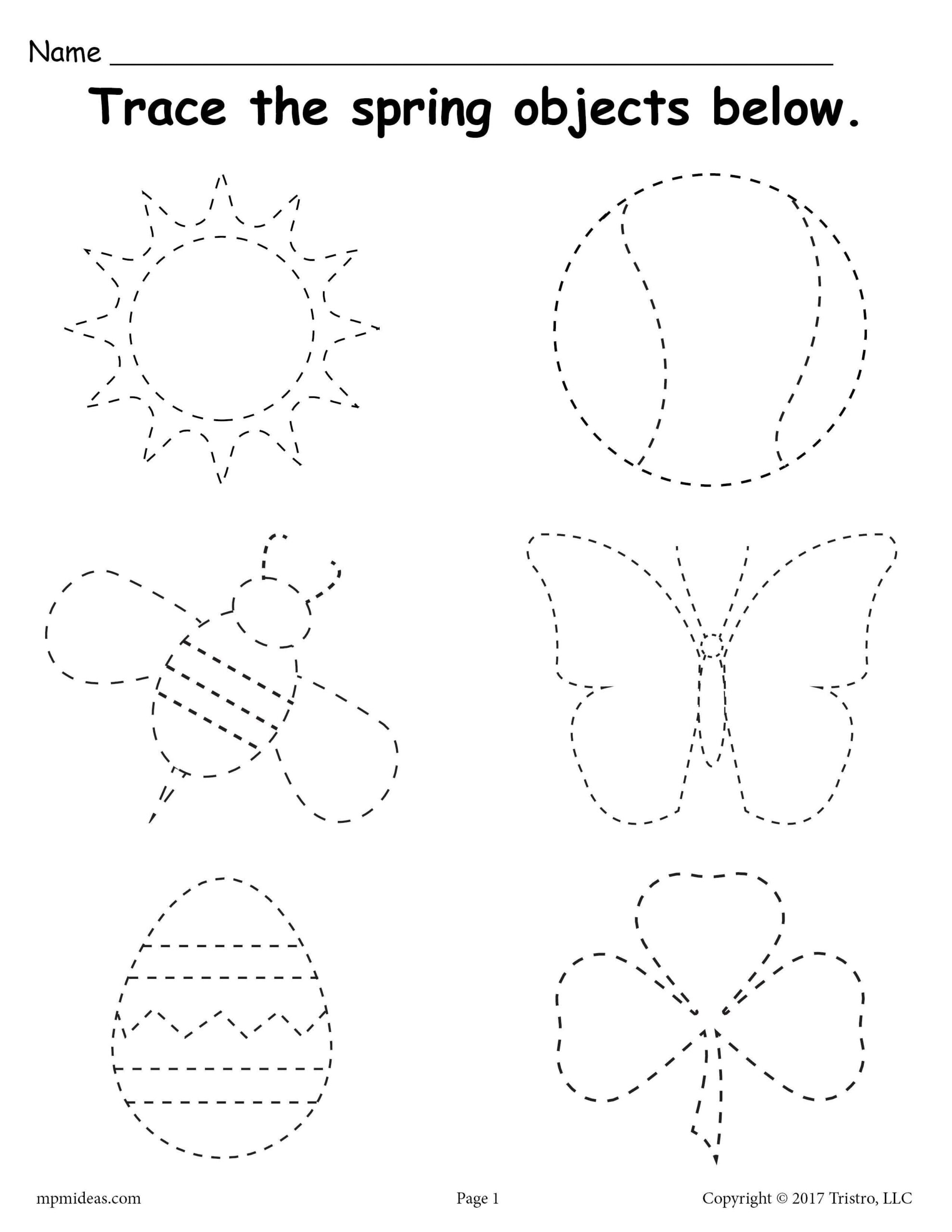 Printable Spring Themed Tracing Worksheet Tracing Worksheets