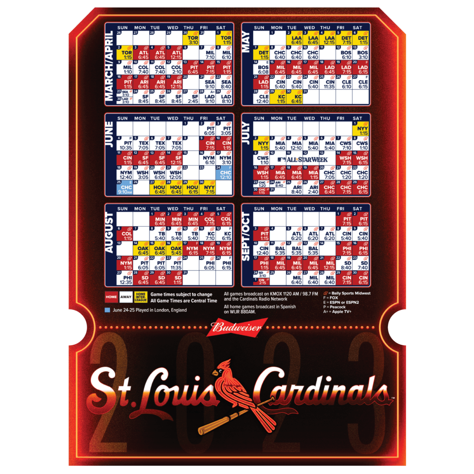 Printable St Louis Cardinals 2025 Schedule Malthe L Schmidt