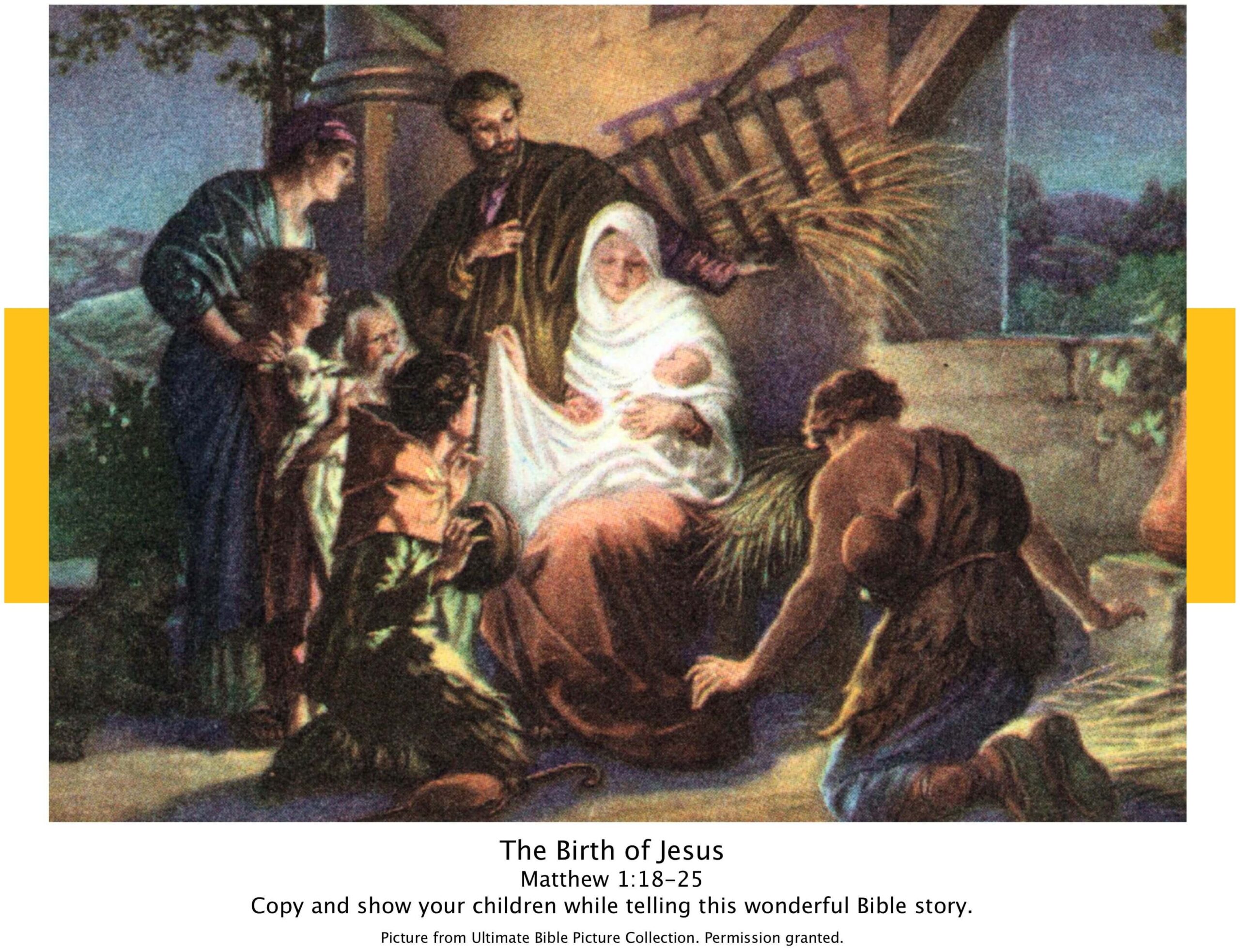 birth of jesus story with pictures printable