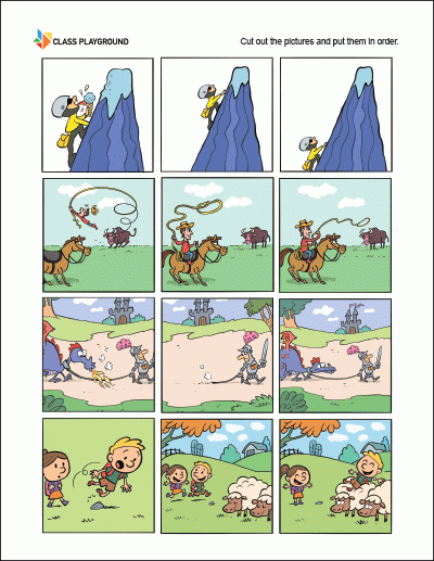 Printable Story Sequence Set3 Class Playground