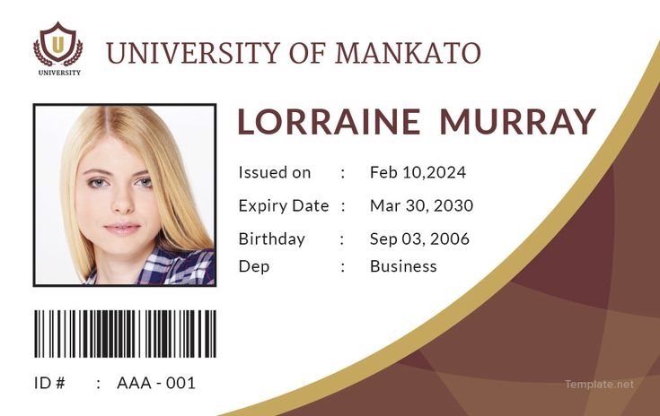 Printable Student Id Card Template Printable Templates