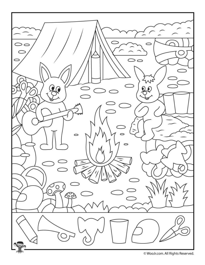 summer hidden pictures printable