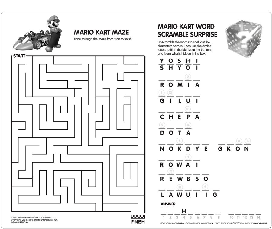 Printable Super Mario Activity Sheets Printable Word Searches