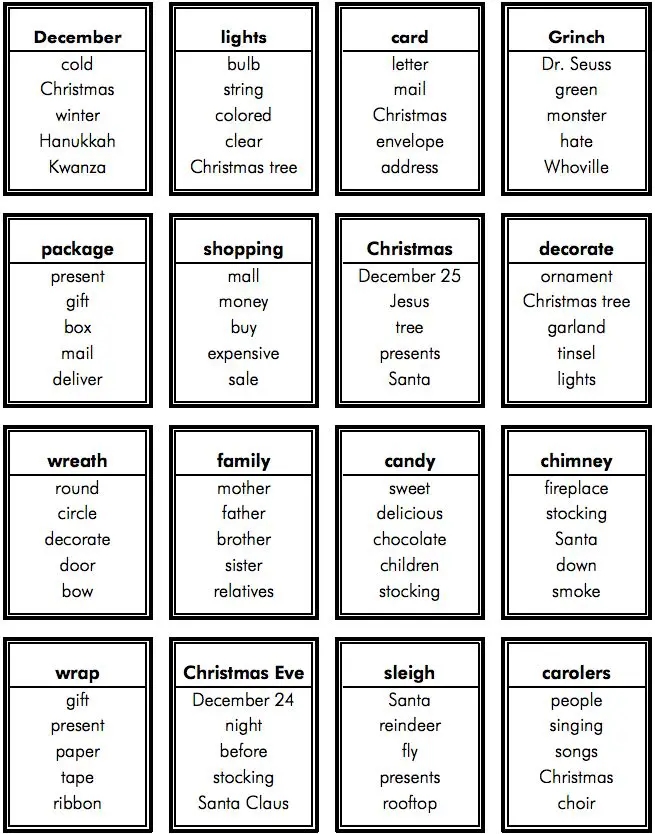 Printable Taboo Game Cards Template Printable Templates Free
