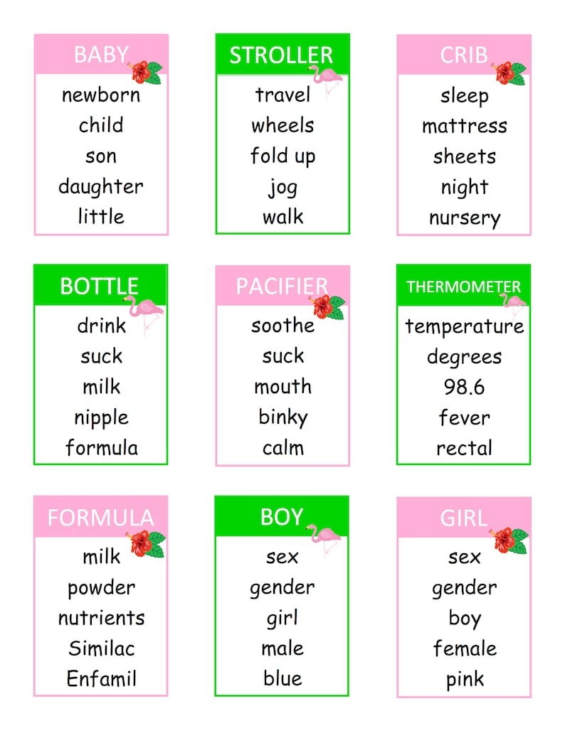 Printable Taboo Game Cards Template Printable Templates