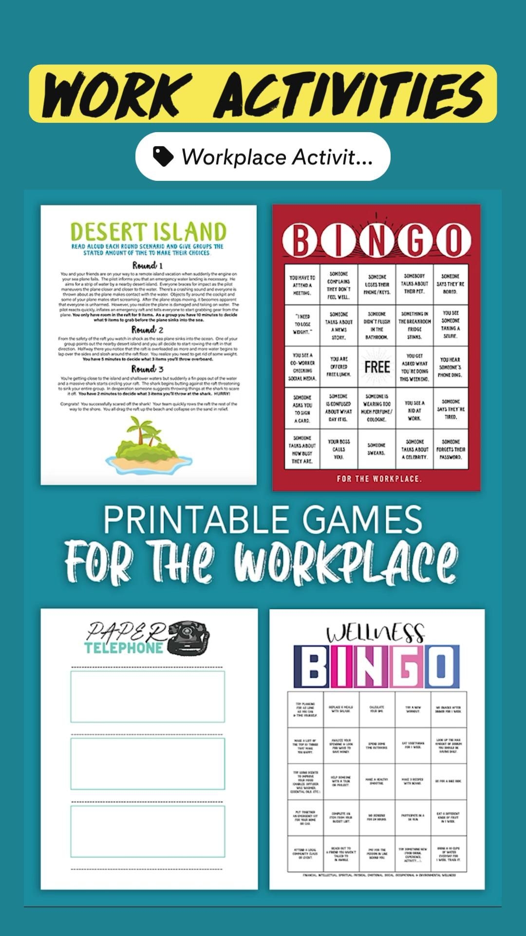 Printable Team Building Activities For Work