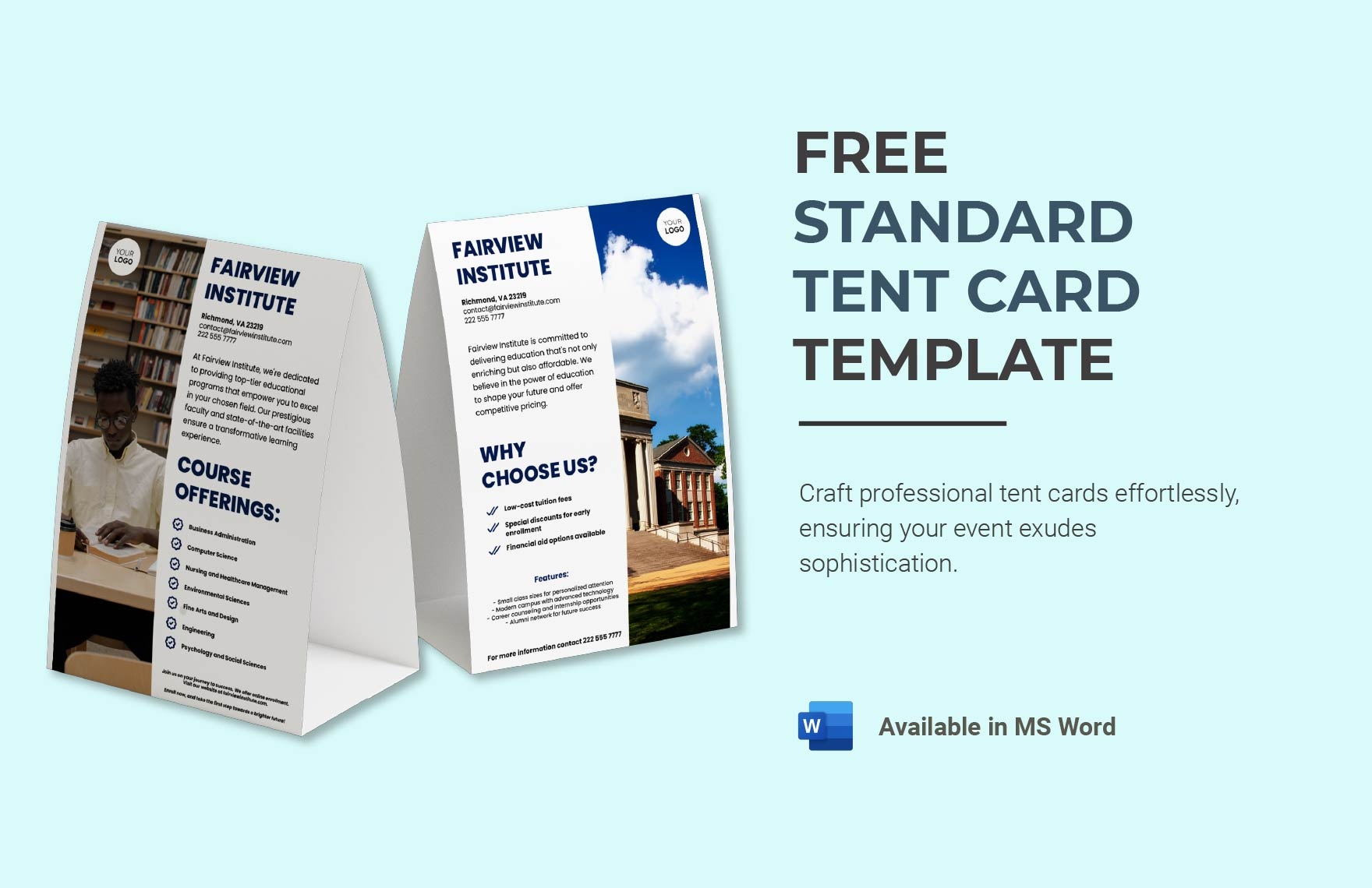 Printable Tent Card Template In Word PDF Download Template