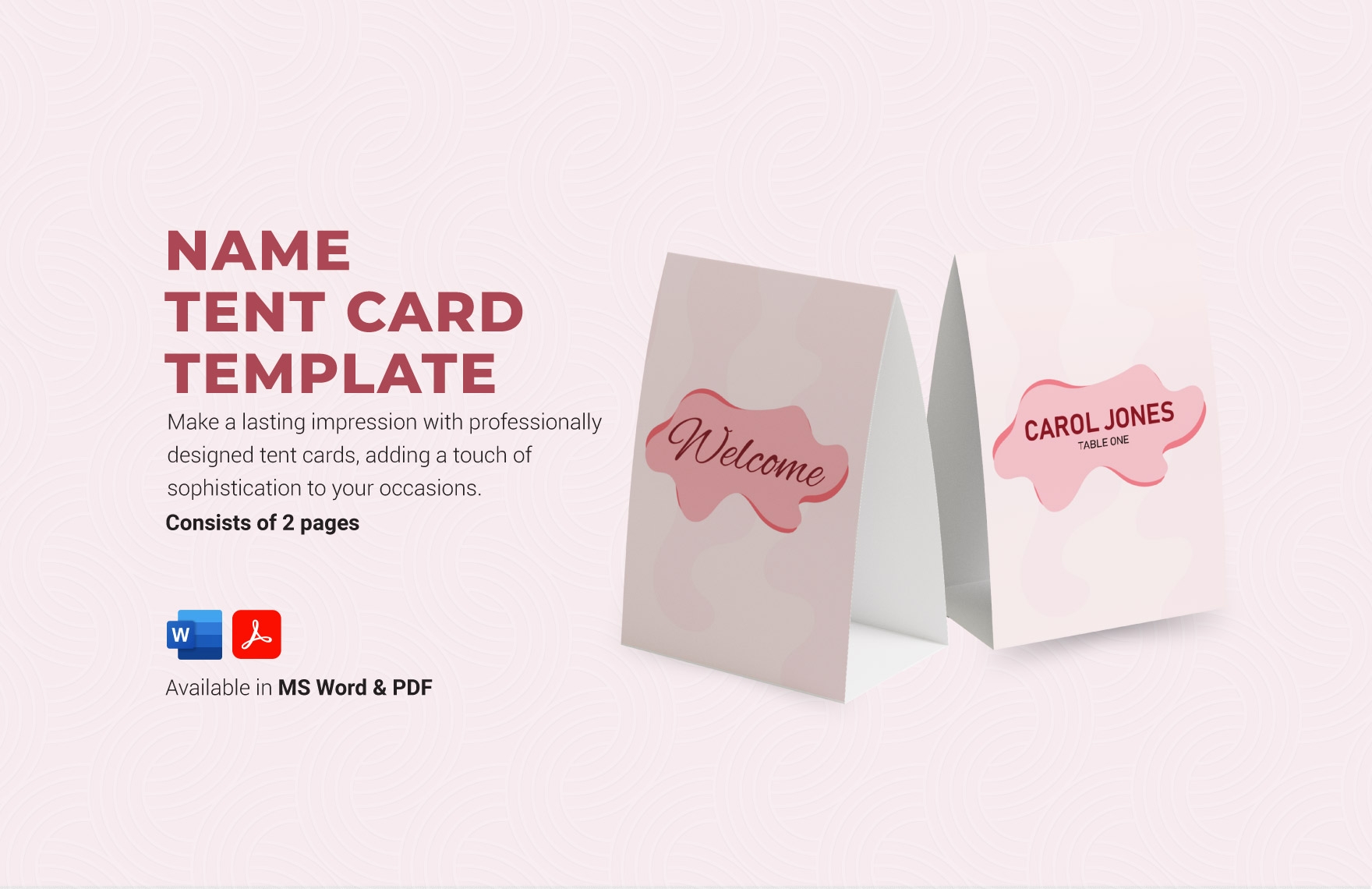 Printable Tent Card Template In Word PDF Download Template
