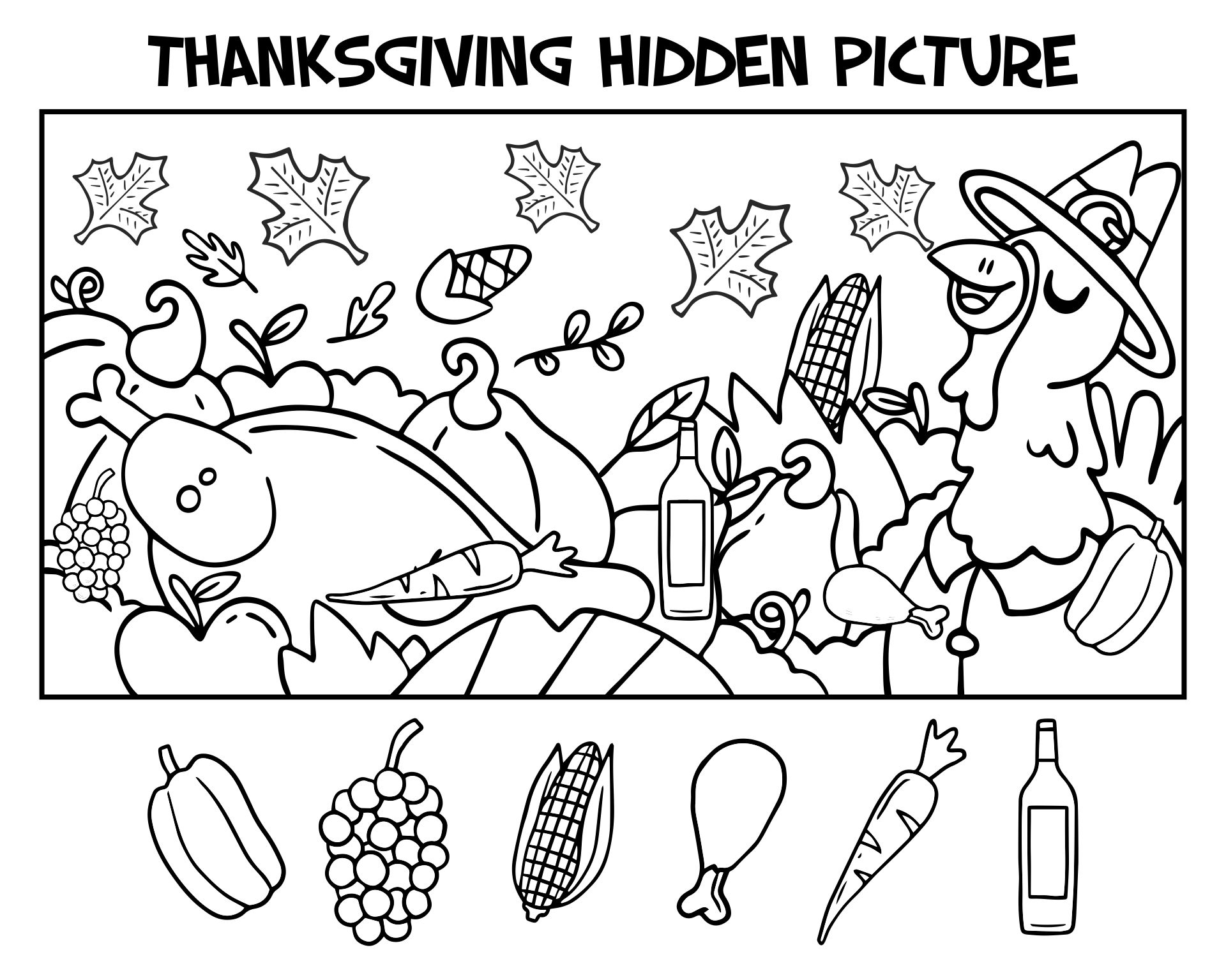 Printable Thanksgiving Hidden Picture Games Printable JD
