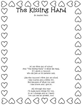 printable the kissing hand activities