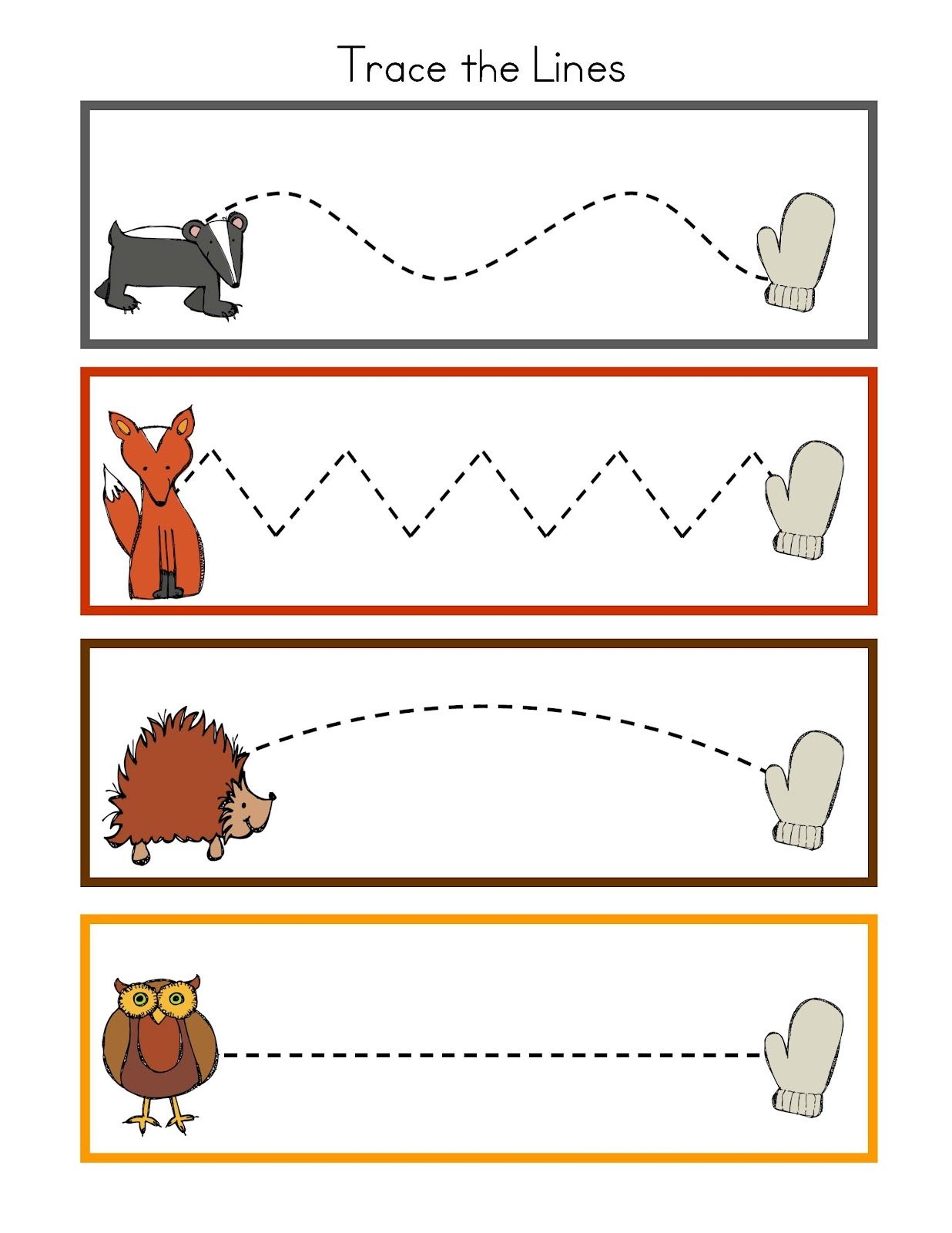 Printable The Mitten Activities