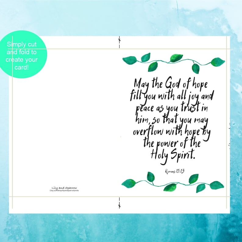 PRINTABLE Thinking Of You Card Religious Scripture Bible Etsy