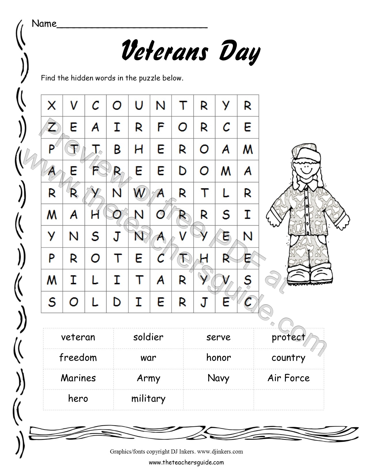 Printable Veterans Day Activities Printable Calendars AT A GLANCE