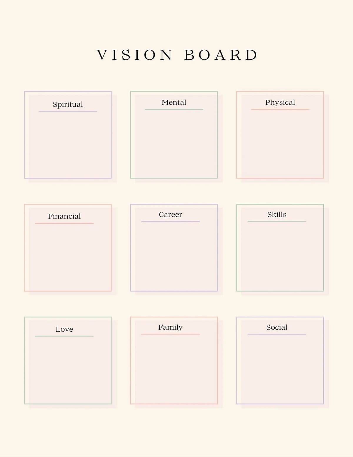 Printable Vision Board Template Free Free Download And Print For You