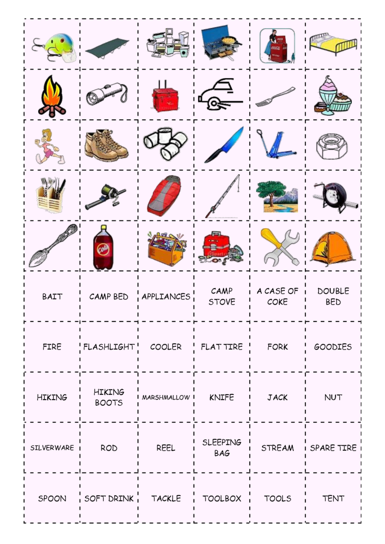 Printable Working Memory Activities Adults