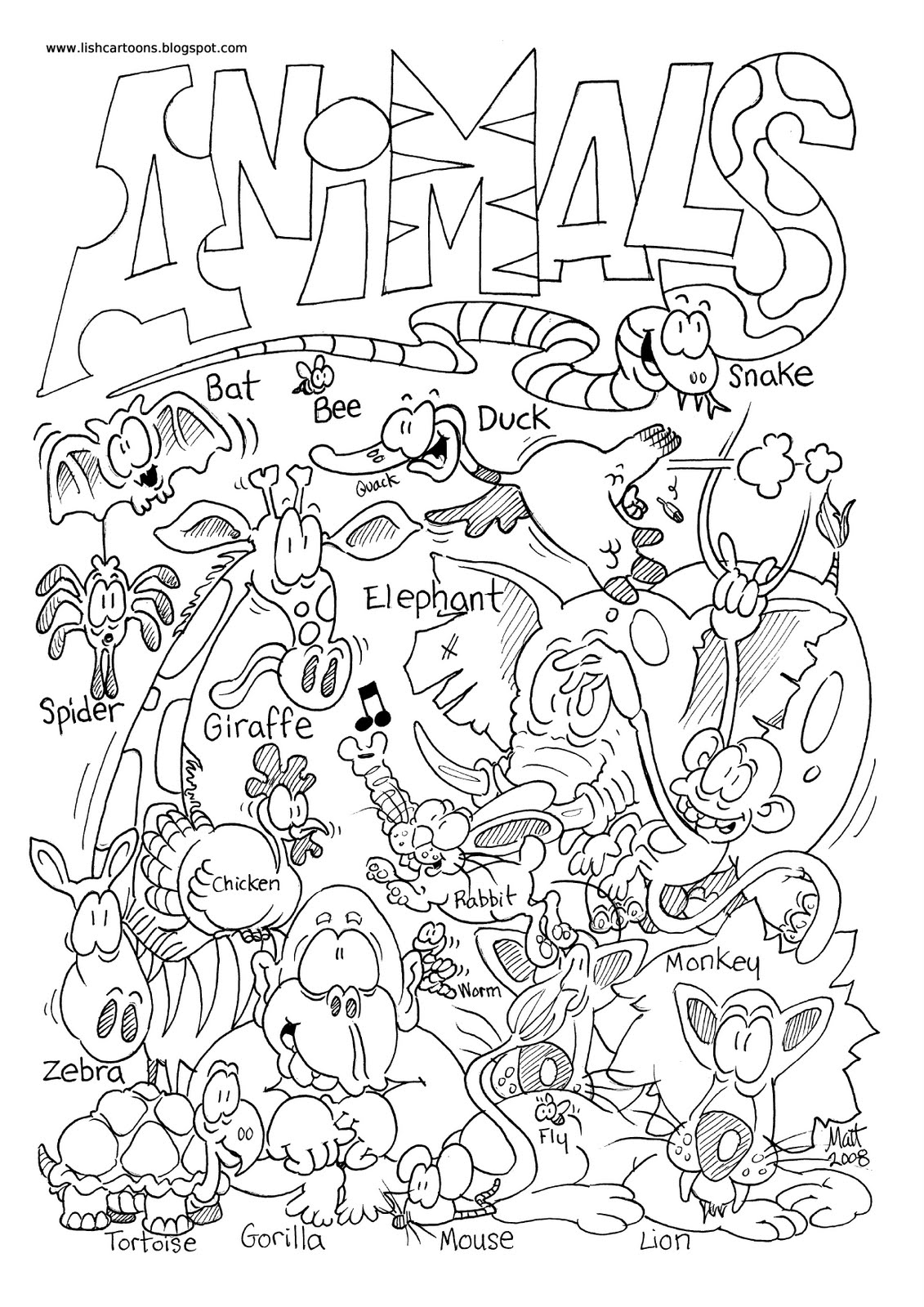 Printable Zoo Animal Coloring Pictures