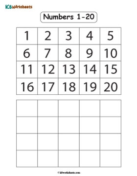 Printing Numbers Worksheets